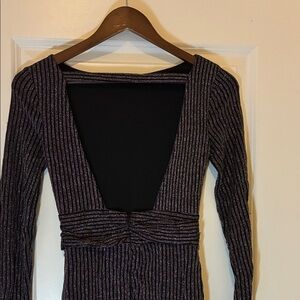 Ardene Black and Silver Backless Dress